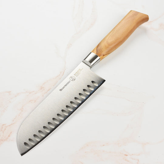 Messermeister Oliva Elite 7" Hollow Edge Santoku Knife