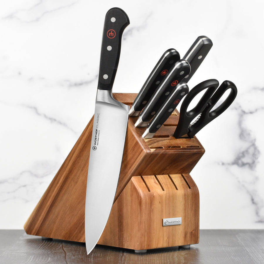 Wusthof Classic Knife Block Set - 7 Piece Acacia – Cutlery and More