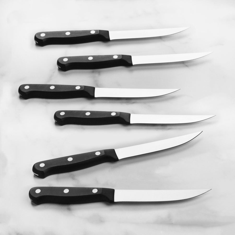 Wusthof Gourmet Six 6-Piece German Precise Laser Cut High Carbon Stainless  Steel Kitchen Steak Knife Set – Model 9728