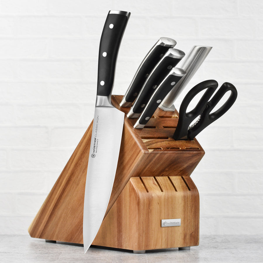 Wusthof Classic Ikon Knife Block Set - 7 Piece Acacia – Cutlery and More