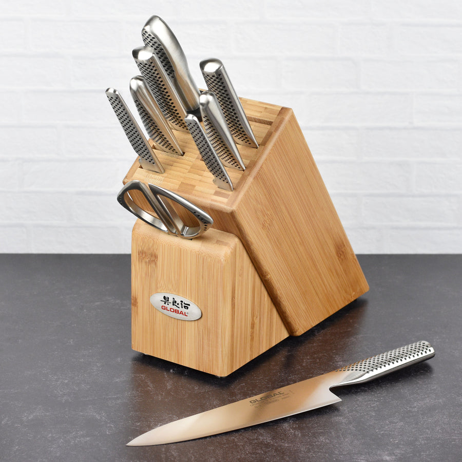 GLOBAL-IST 2 Kitchen Knife & Sharpener Set JPN Ltd Model Extra Edge  Stainless
