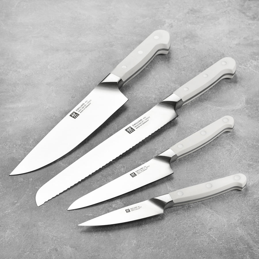 ZWILLING Pro le blanc 7-pc, Self Sharpening Knife Block Set, silver-white