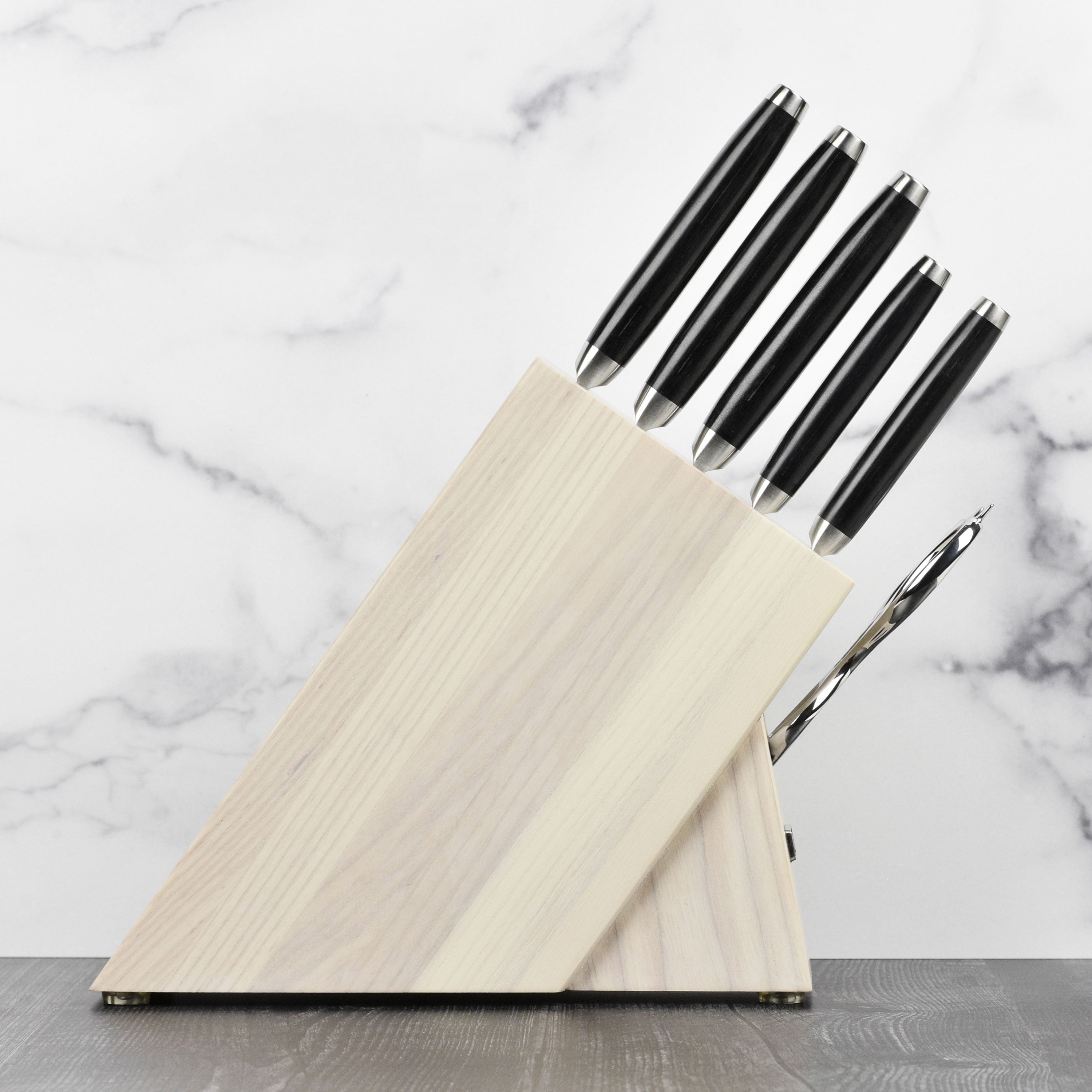 Enso HD Slim Knife Block Set 7 Piece Gray Ash Cutlery and More