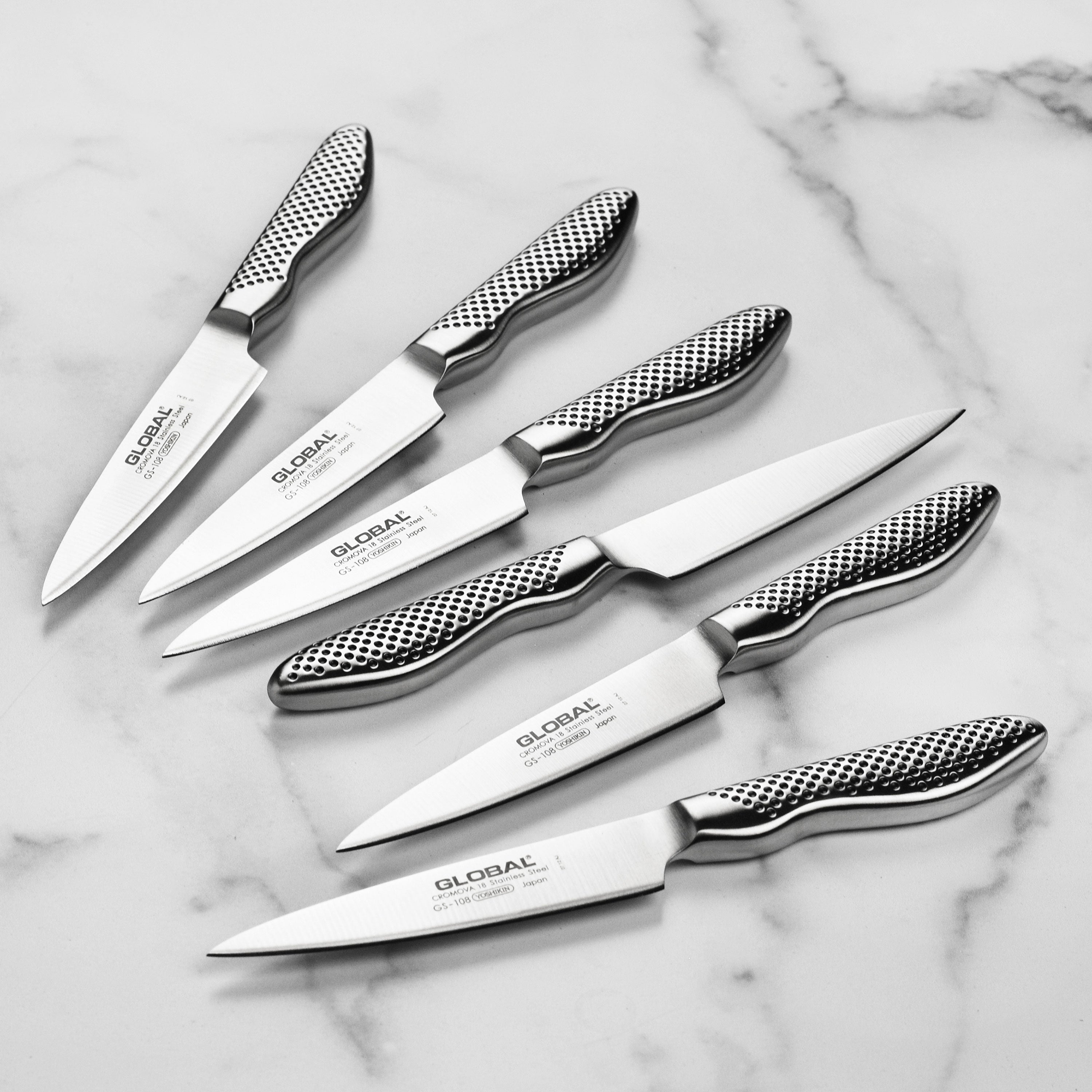 Global Steak Knife Set 6 Piece Cutlery and More