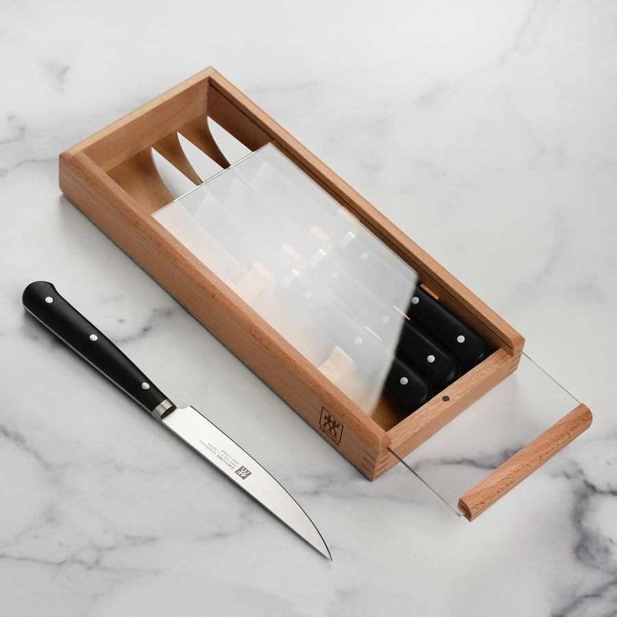 Porterhouse 9 PC 5 in Steak Knife Set with Multi-Purpose Block