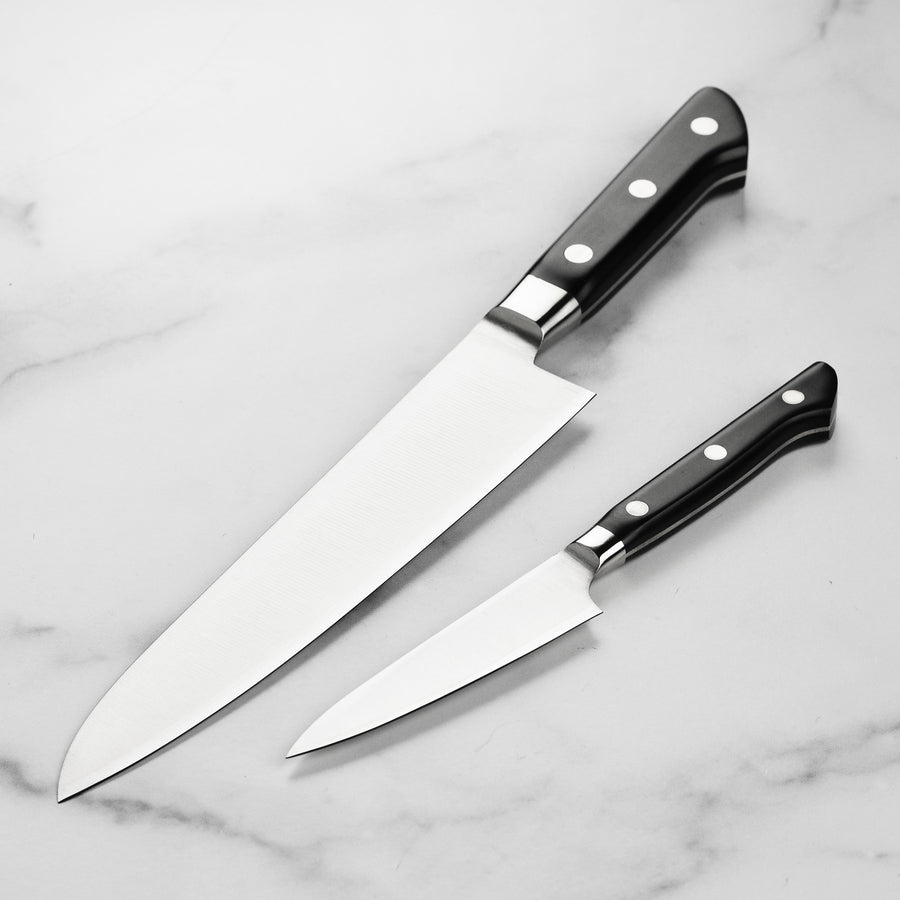 2023 Best Knife Set | 4 Piece Set | Black Handle Knives | Chef, Nakiri, Paring Knife | Lifetime Warranty | Made in