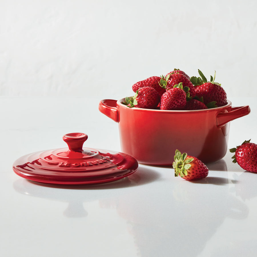 Set of 2, Le Creuset Stoneware Mini-Coquettes Red Baking Dishes