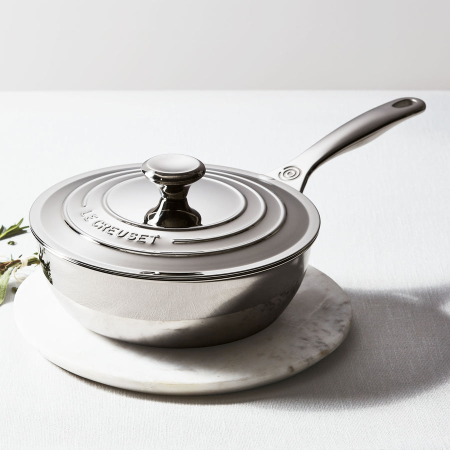 Le Creuset Stainless Steel Nonstick Saucier Pan with Lid