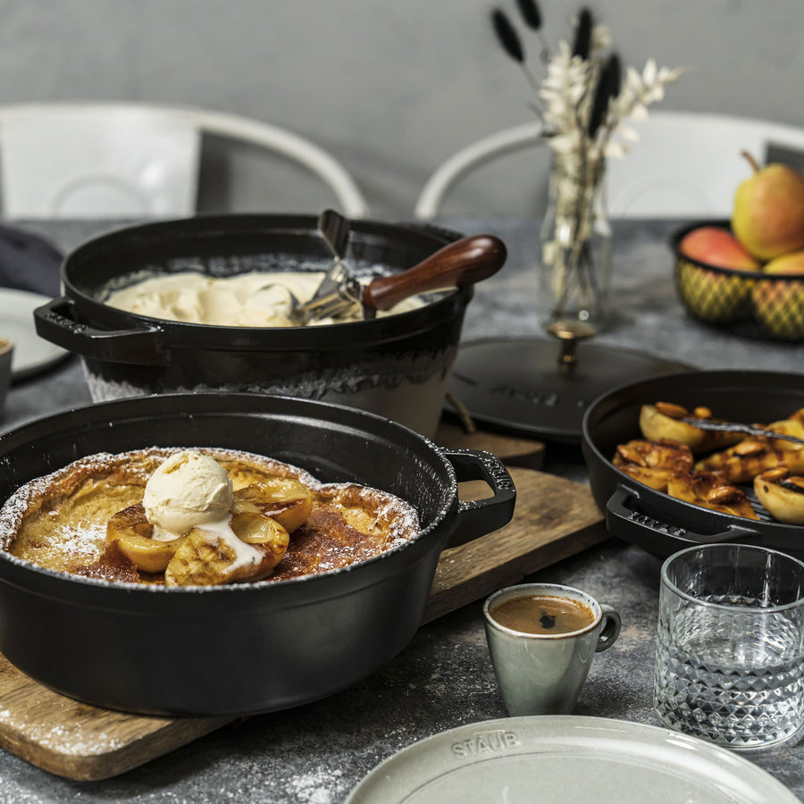 Staub Stackable Cast Iron Cookware Set - 4 Piece Matte Black – Cutlery ...
