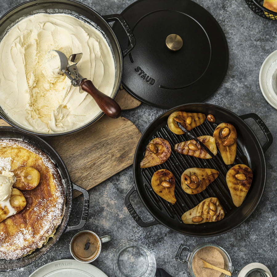 Staub Stackable Cast Iron Cookware Set - 4 Piece Matte Black – Cutlery ...