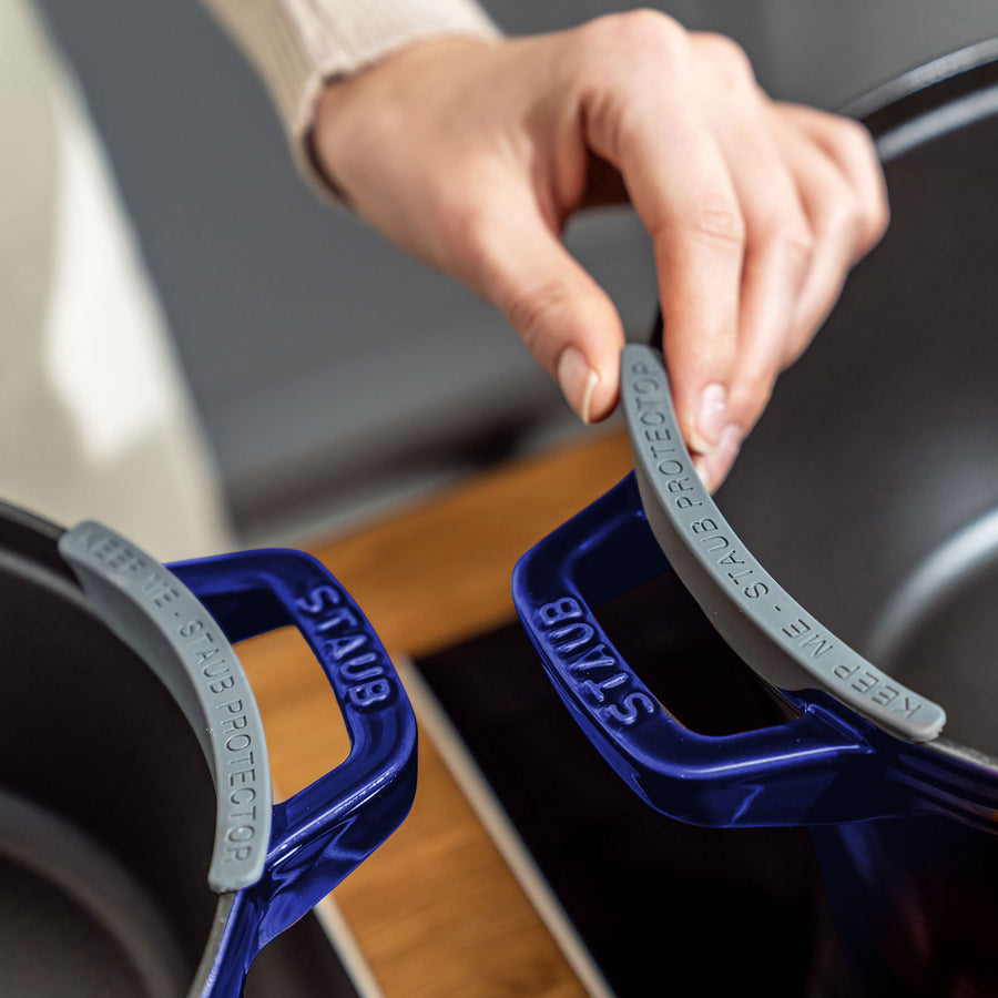 Staub Stackable Cast Iron Cookware Set - 4 Piece Sapphire Blue ...