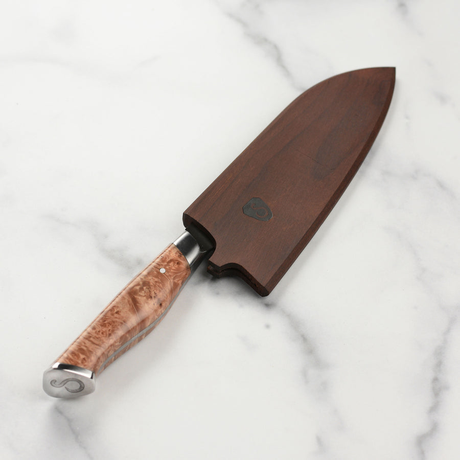 Steelport: 8 Chef Knife - 52100 - Differential Heat Treat - Big Leaf Maple  Burl