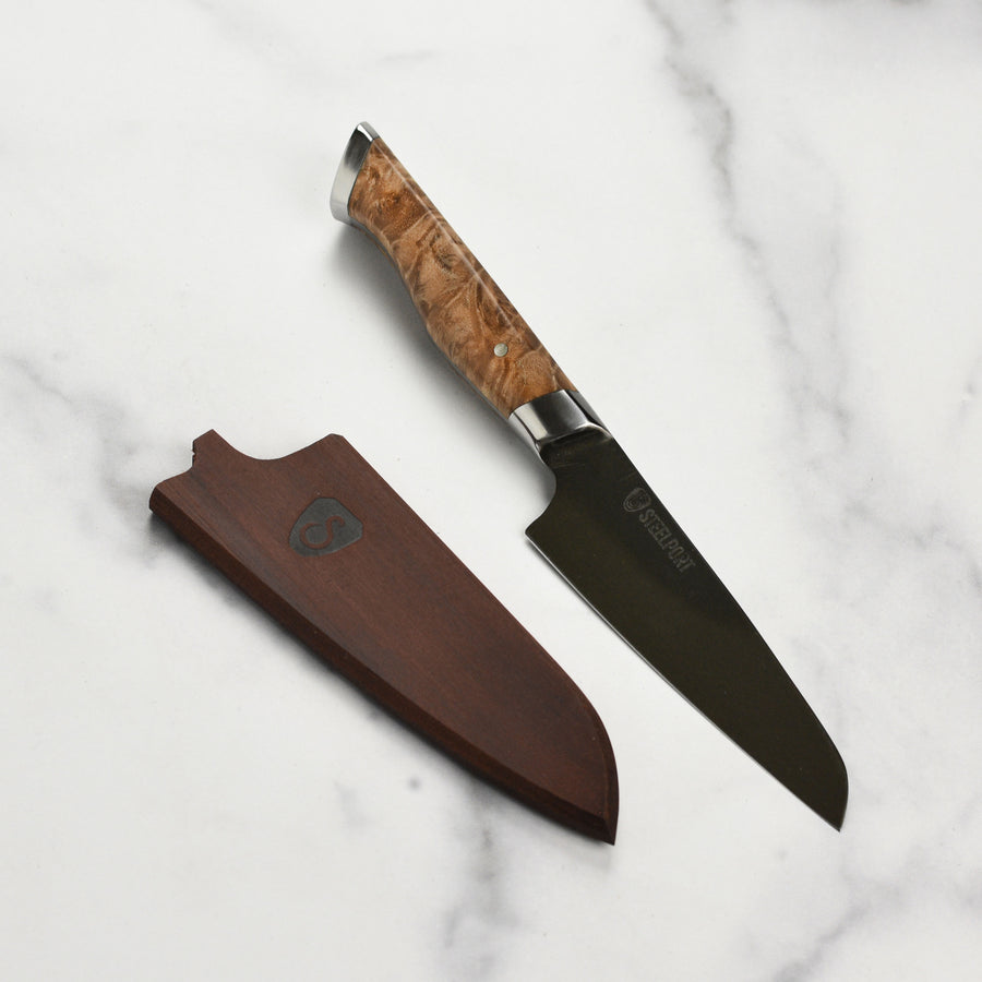 Steelport Carbon Steel 4" Paring Knife with Oregon Maple Magnetic Sheath