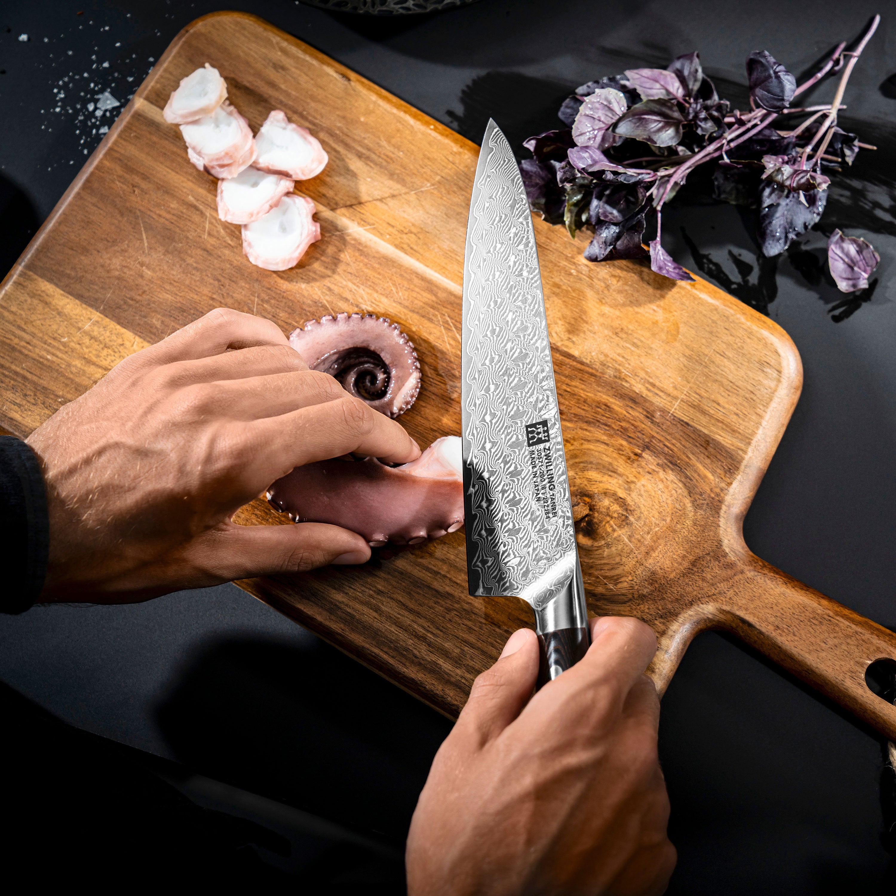 Zwilling Tanrei Damascus Chef's Knife, 8" Japanese Stainless Steel