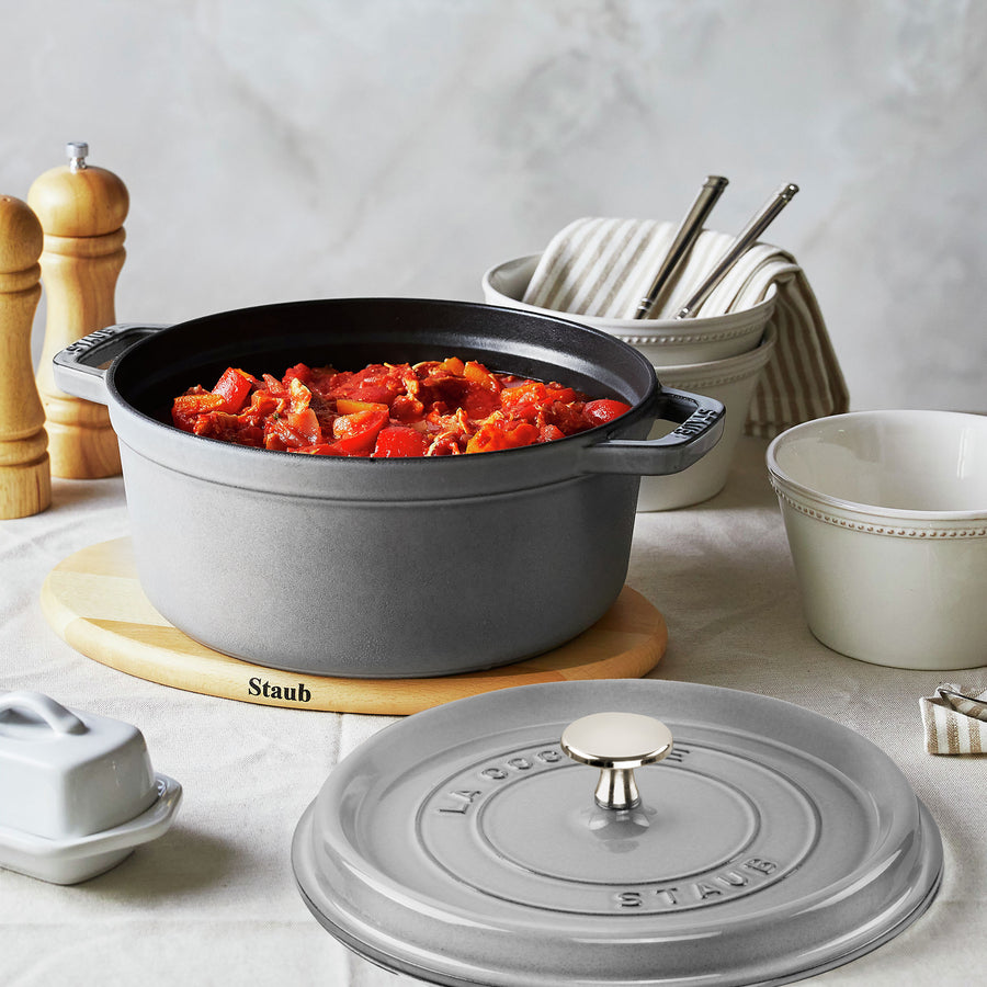 Staub Dutch Oven 7-qt Cast Iron Cocotte Graphite Gray