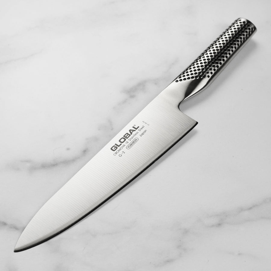 Global 8" Chef's Knife with Water Stone Sharpener