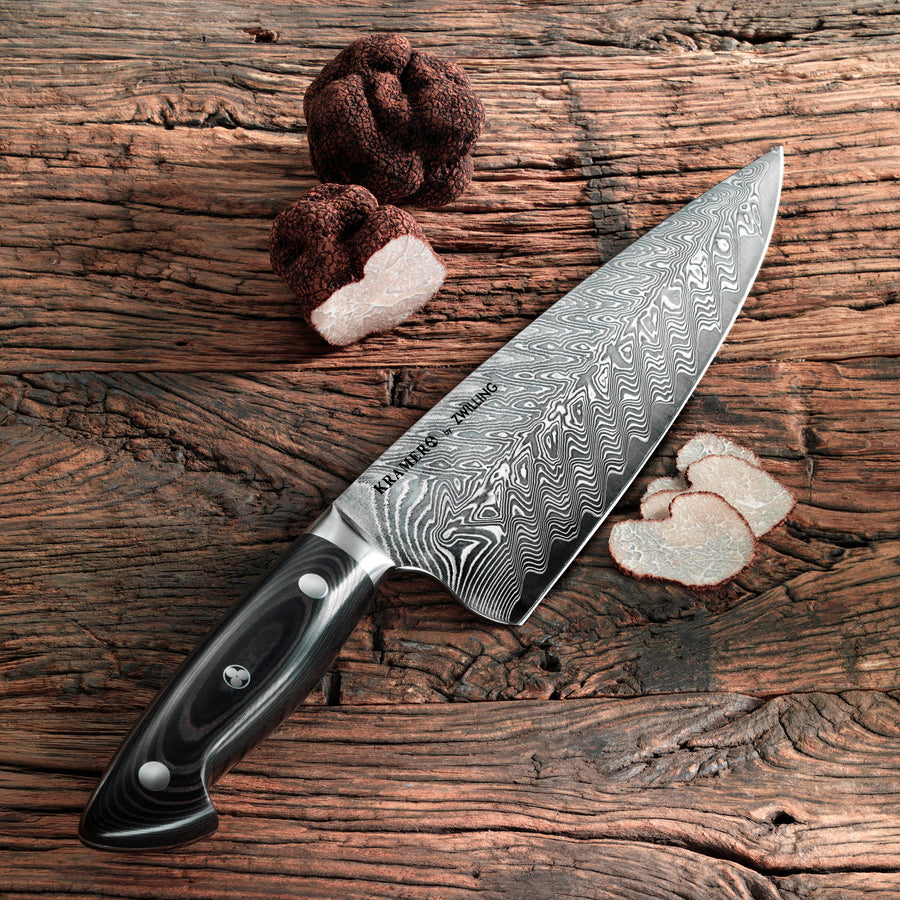 Damascus Knife Set With Block 