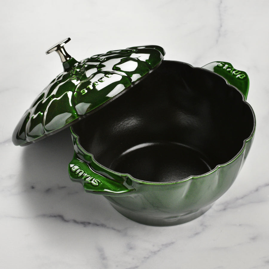 STAUB 16oz Petite Artichoke Cocotte - Ceramic Dutch Oven For Baking & Serving In Basil Green