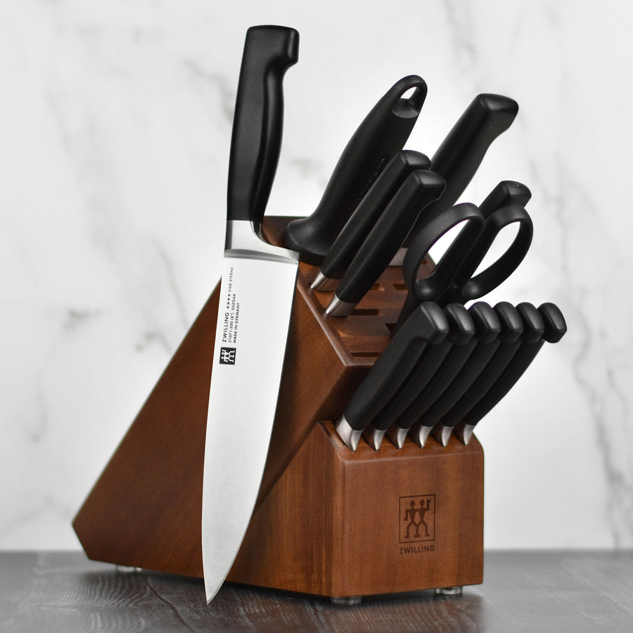  Copper Knife Set with Block - 14 PC Self Sharpening