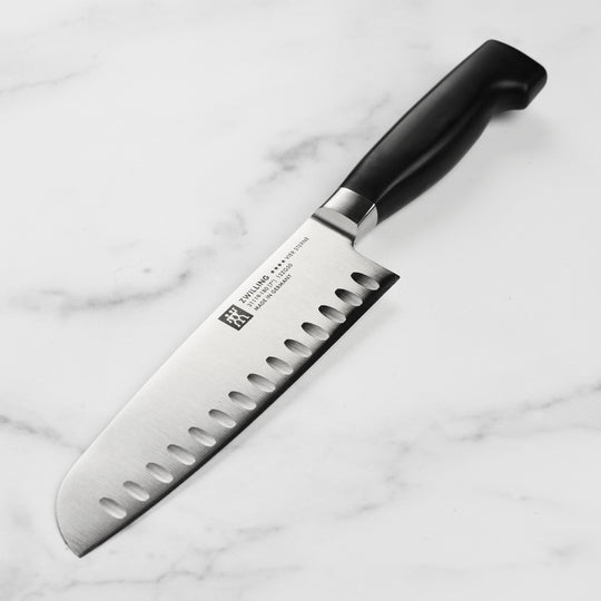 Zwilling Four Star 7" Hollow Edge Santoku Knife