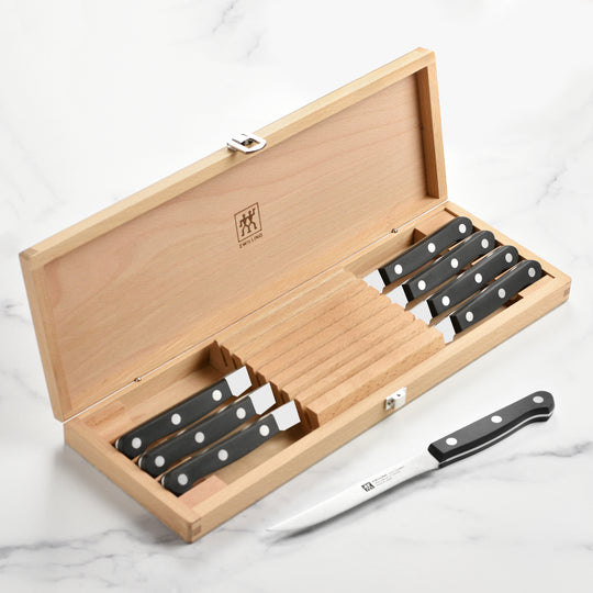 Zwilling Twin Gourmet 8 Piece Steak Knife Set with Wood Case
