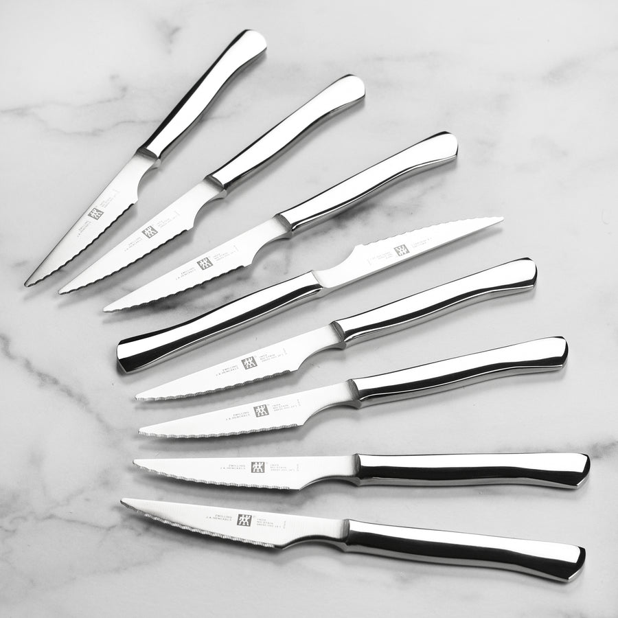 Zwilling 8 Piece Stainless Steel Serrated Steak Knife Set with Case