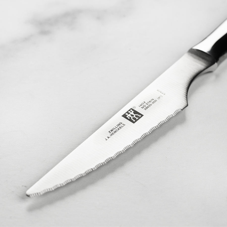 Zwilling J.A. Henckels 4-pc Stainless Steel Serrated Mignon Steak Knife Set