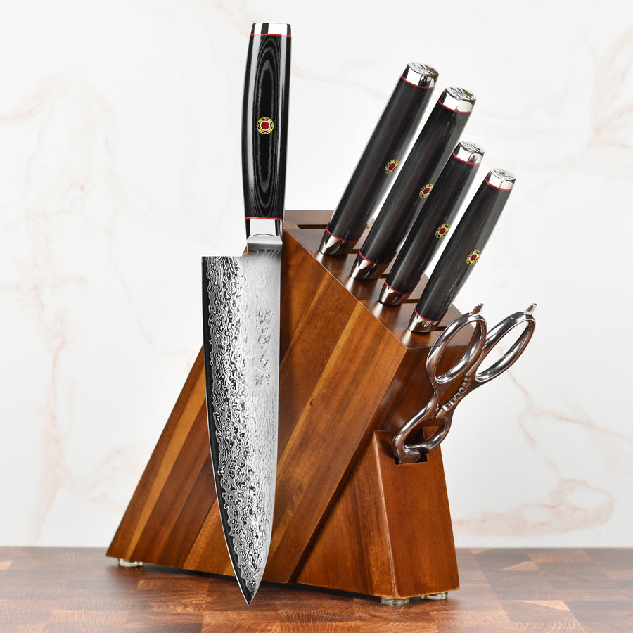  Damascus Kitchen Knife Set, 3 Pieces Japanese Style