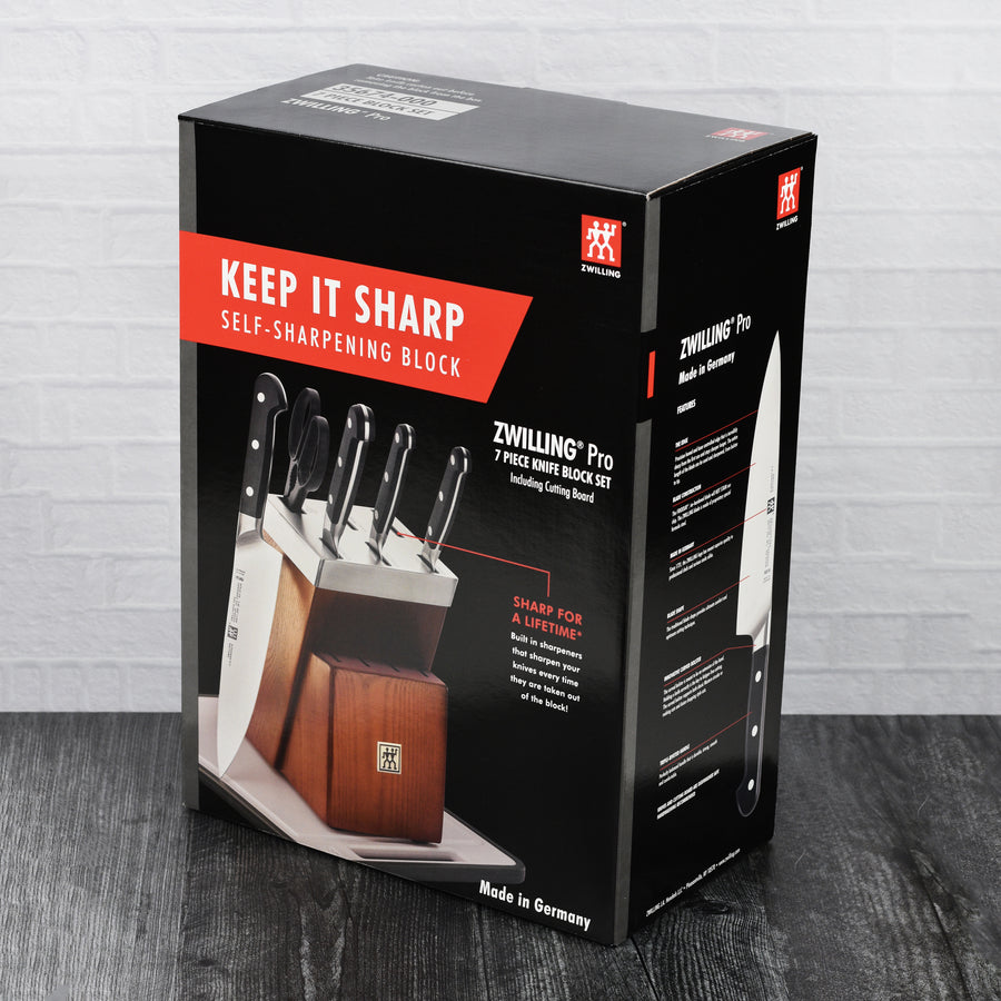 Zwilling Self-Sharpening Knife Block, 7 Piece, Stainless Steel, Grey
