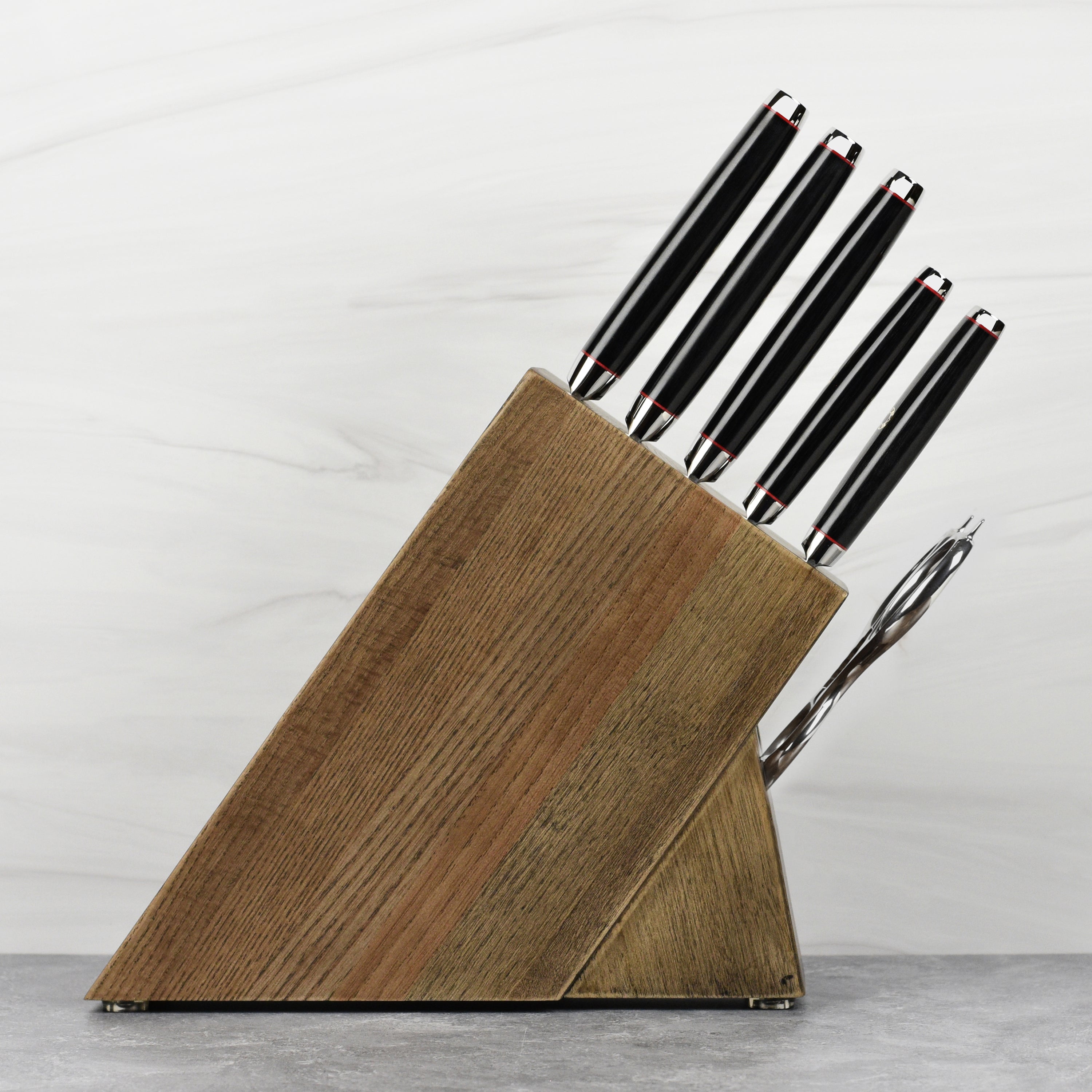 Enso SG2 Slim Knife Block Set 7 Piece Dark Ash Cutlery and More