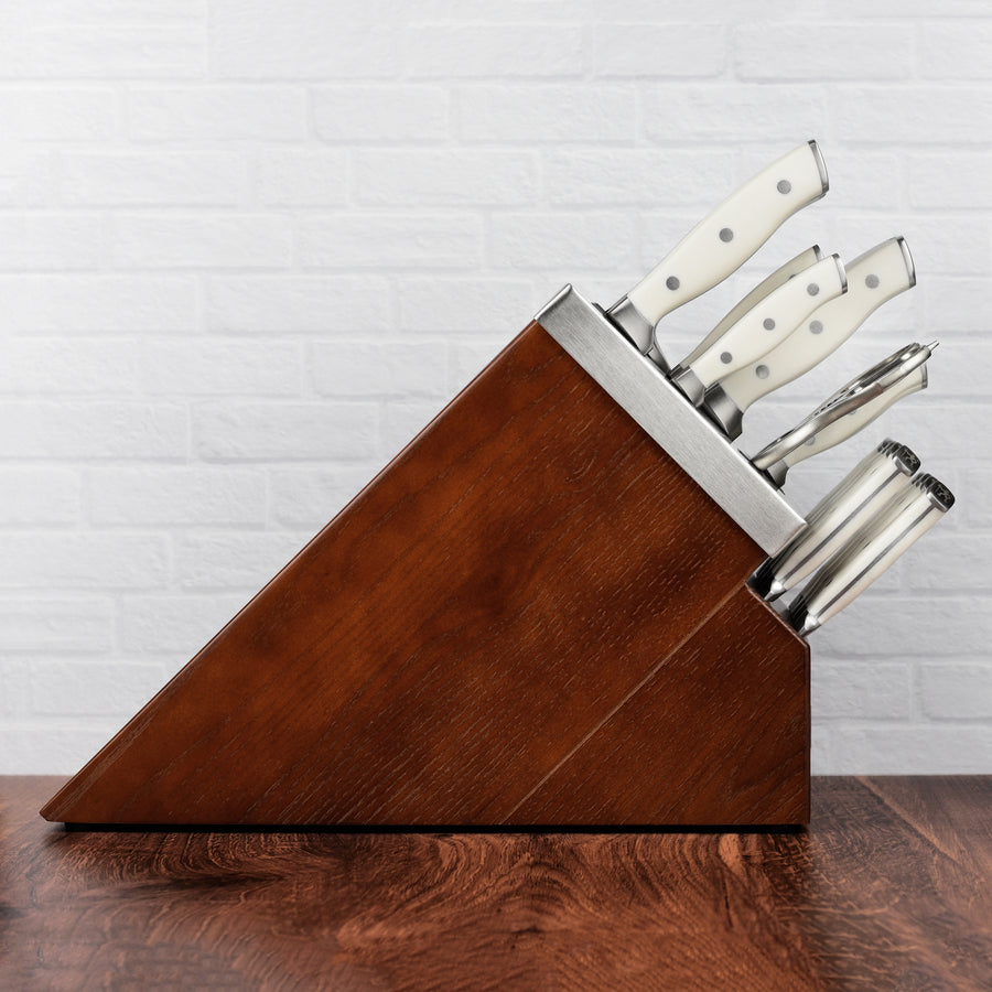 Henckels Forged Accent 20 Piece Self-Sharpening Knife Block Set, Off-White Handles