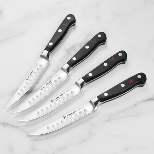 Wusthof Classic 4 Piece Hollow Edge Steak Knife Set
