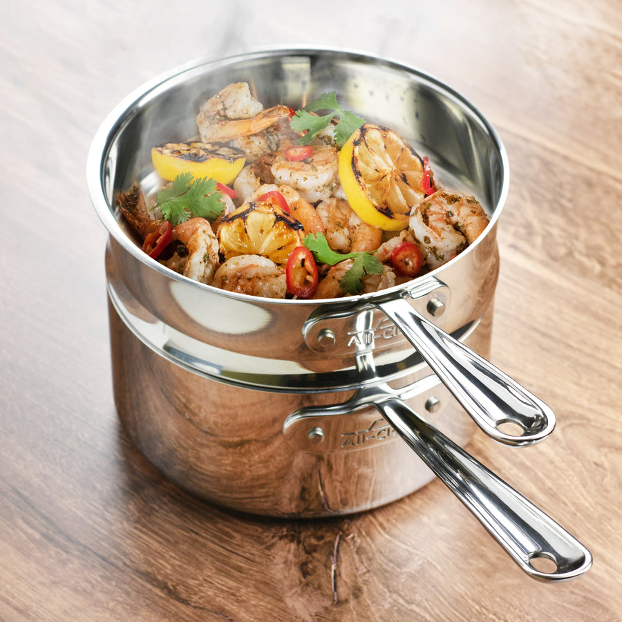 All-Clad Tri-Ply Stainless-Steel 3-qt Sauce Pan w/ All-clad 3-qt Steamer  Insert