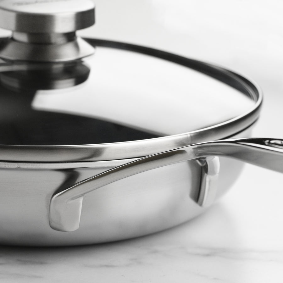 Demeyere 5-Plus 9.5" Stainless Steel Nonstick Fry Pan with Glass Lid