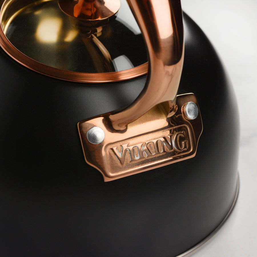 Viking 2.6-quart Matte Black & Copper Stainless Steel Tea Kettle