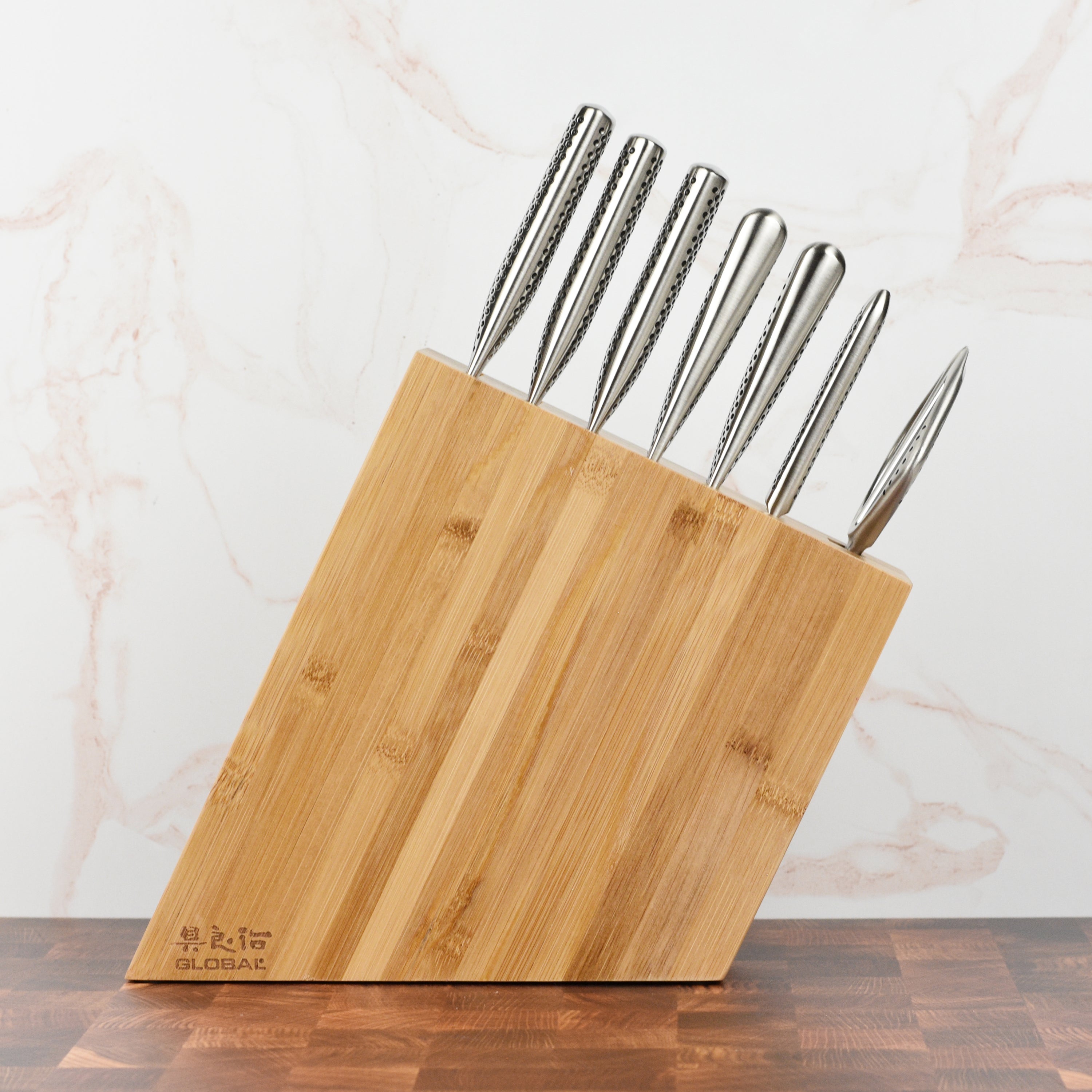 Global Knife Block Set - 8 Piece Bamboo – Cutlery and More