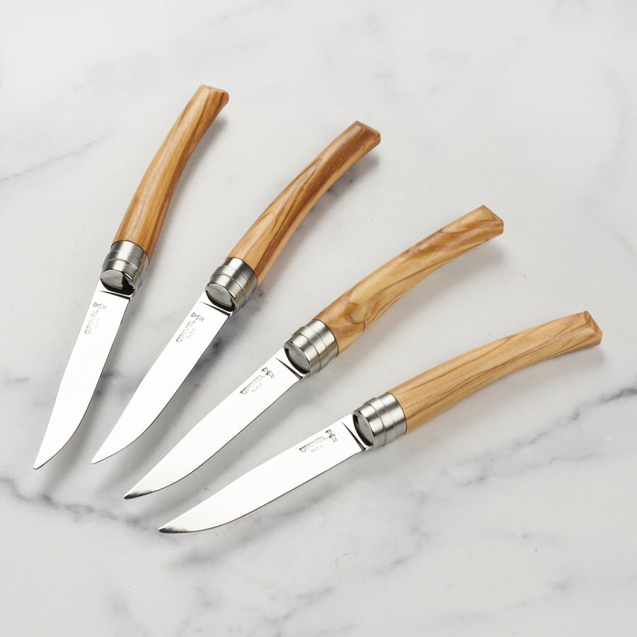 Opinel 4 Piece Olivewood Handle Steak Knife Set