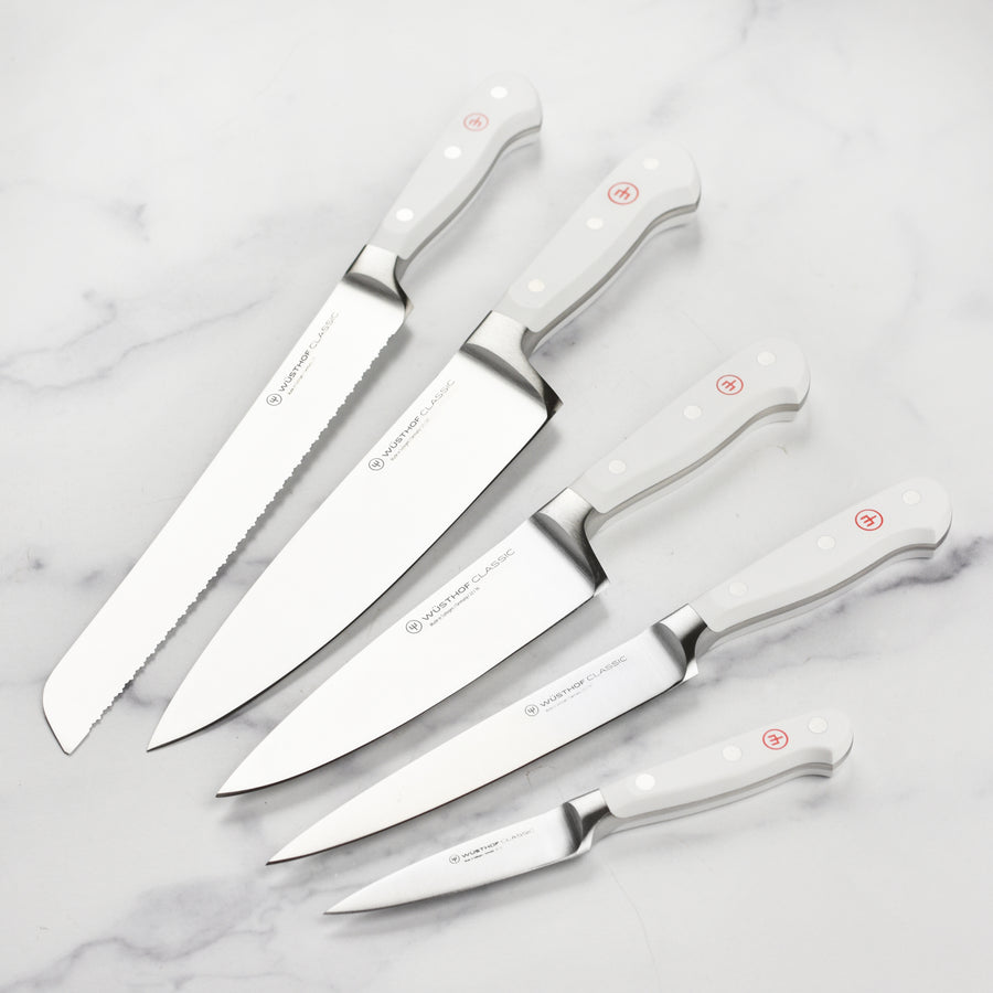 Kitchen Knife Block Set - White