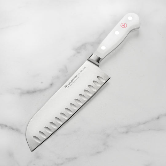 Wusthof Classic White 7" Hollow Edge Santoku Knife