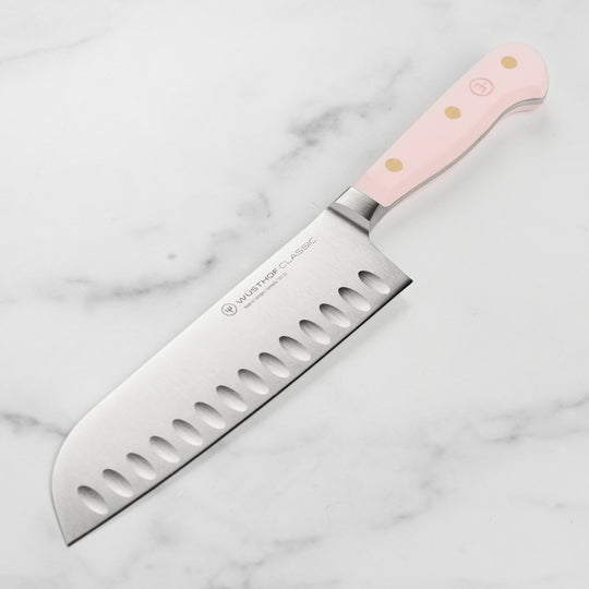 Wusthof Classic Pink Himalayan Salt 7" Hollow Edge Santoku Knife