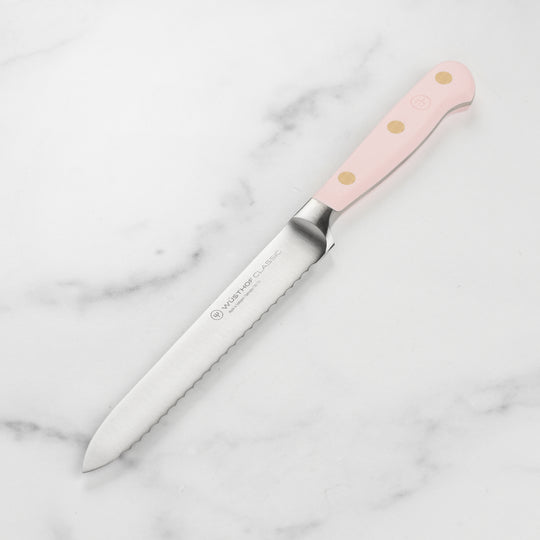 Wusthof Classic Pink Himalayan Salt 5" Serrated Utility Knife