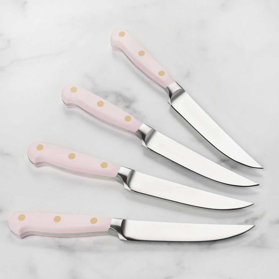 Wusthof Classic 4 Piece Pink Himalayan Salt Steak Knife Set