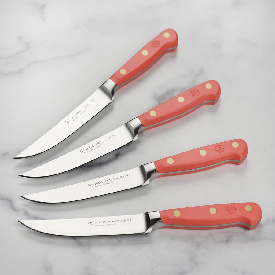 Wusthof Classic 4-Piece Pink Himalayan Salt Steak Knife Set
