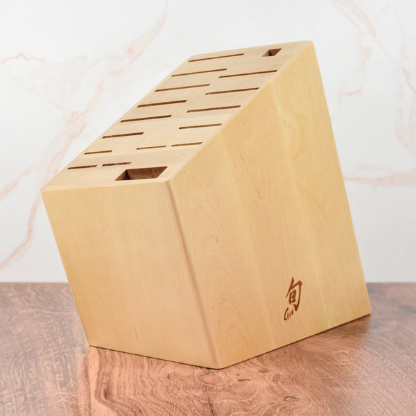 Shun Birch Knife Block - 17 Slot Angled – Cutlery and More