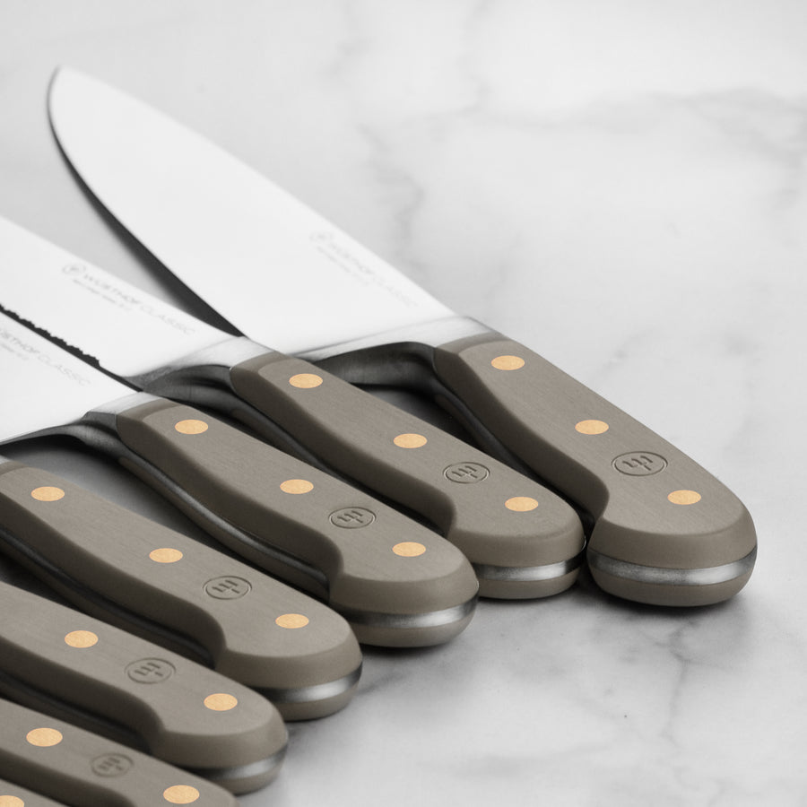 Classic Colour Knife Set With Knife Block 8 Pieces, Velvet Oyster - Wüsthof  @ RoyalDesign