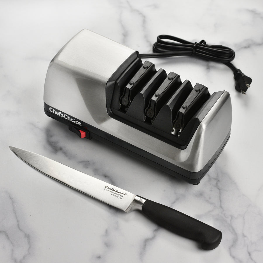 Chef's Choice 15XV Electric Knife Sharpener - Brushed Metal with Bonus Knife  – Cutlery and More