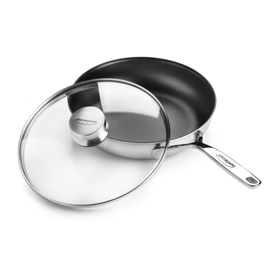 Demeyere 5-Plus 9.5" Stainless Steel Nonstick Fry Pan with Glass Lid