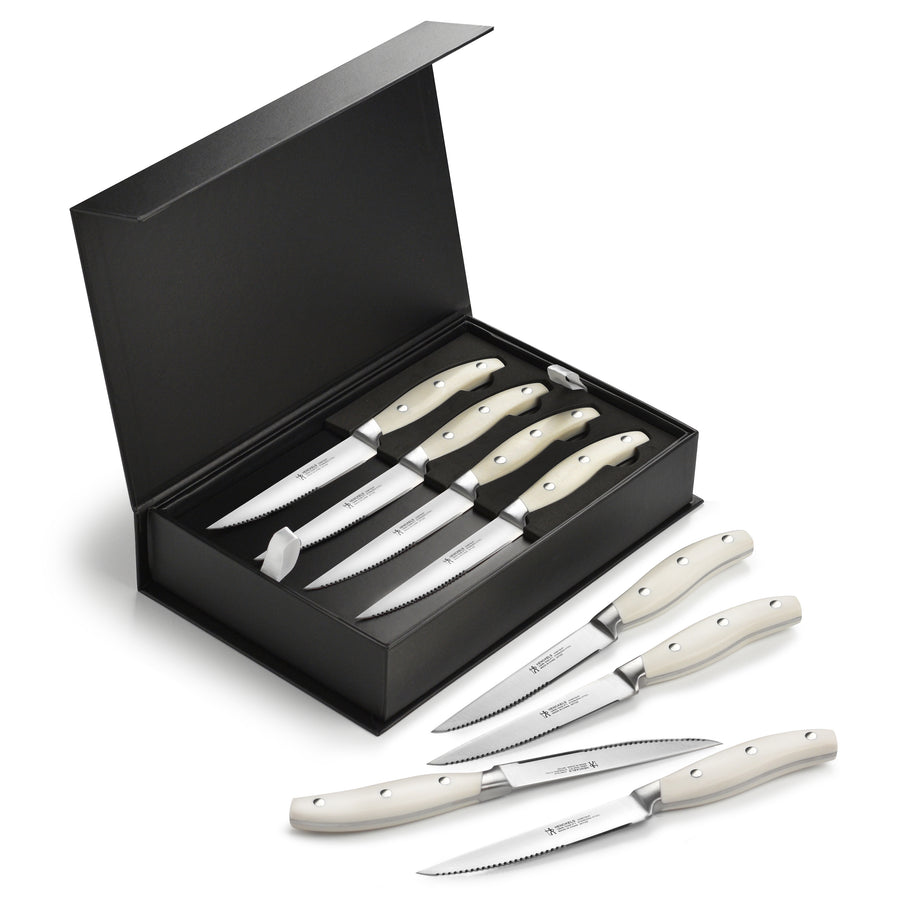 4/6/8p Steak Knife Set Stainless Steel Highly Polished Handles