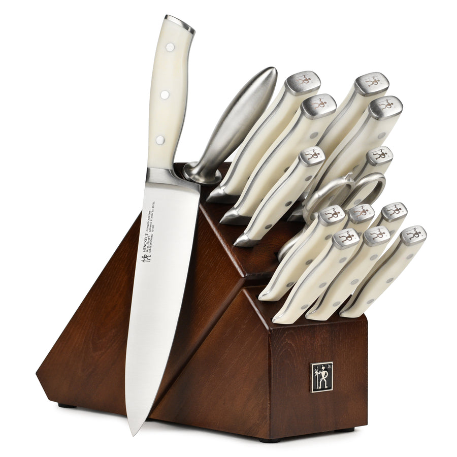 Henckels Forged Accent 16 Piece Off-White Knife Block Set