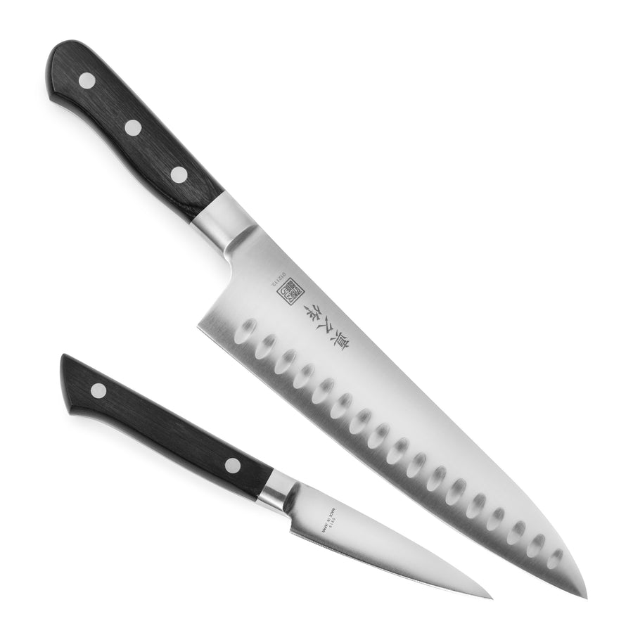 MAC Professional 8" Hollow Edge Chef's Knife with 3.25" Paring Knife